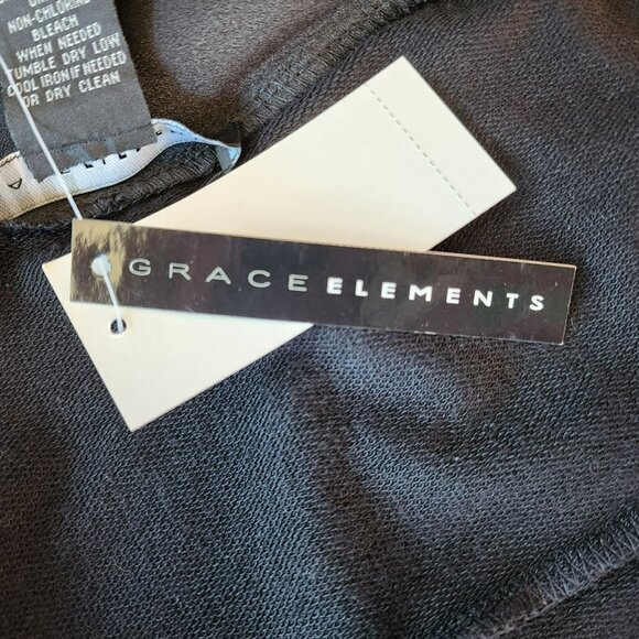 NWT Grace Elements Black Ruched Sleeve Duster Cardigan Womens Small - Picture 9 of 9